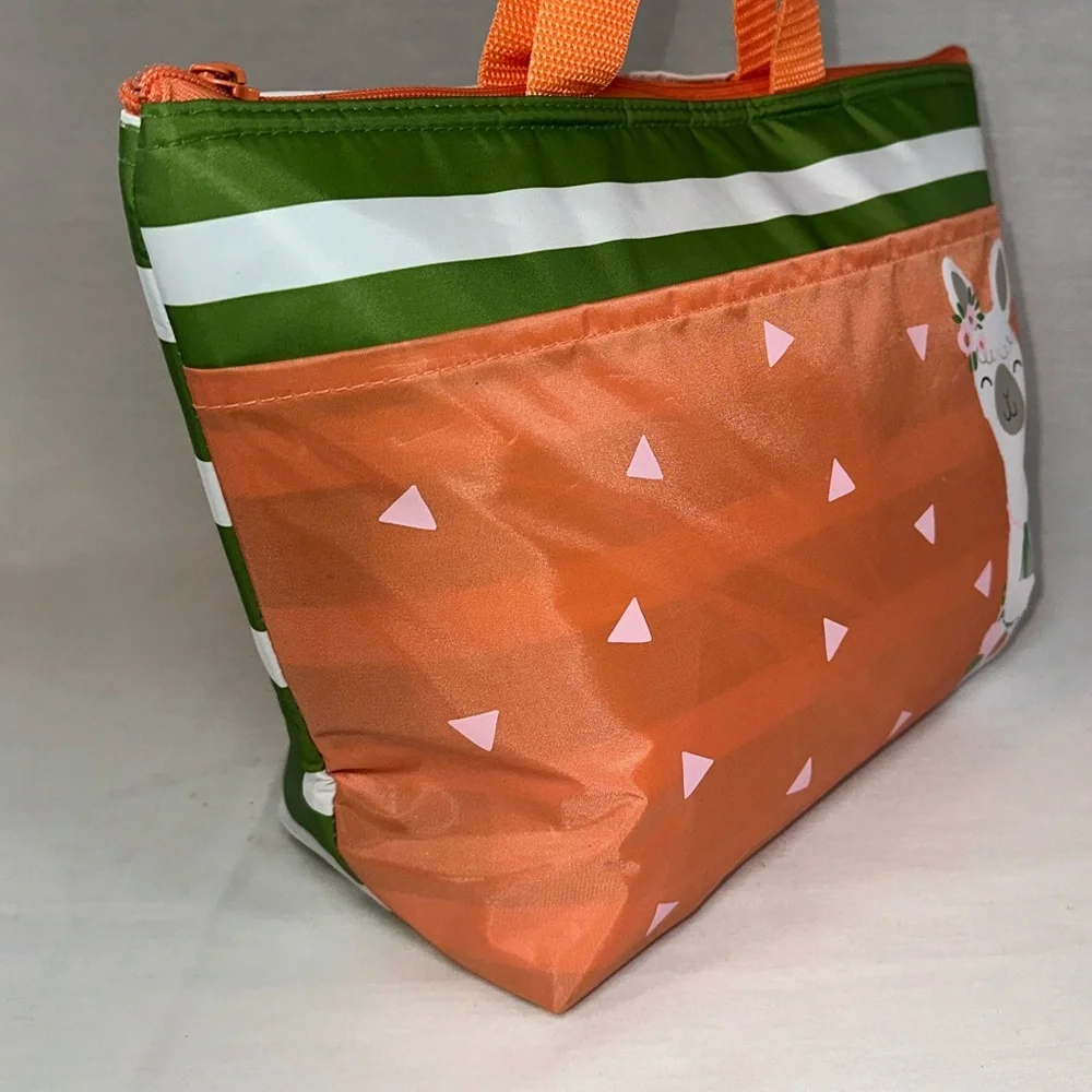 NWOT Thirty-One Thermal Insulated Tote Lunch Bag Llama Orange Green Cooler Bag